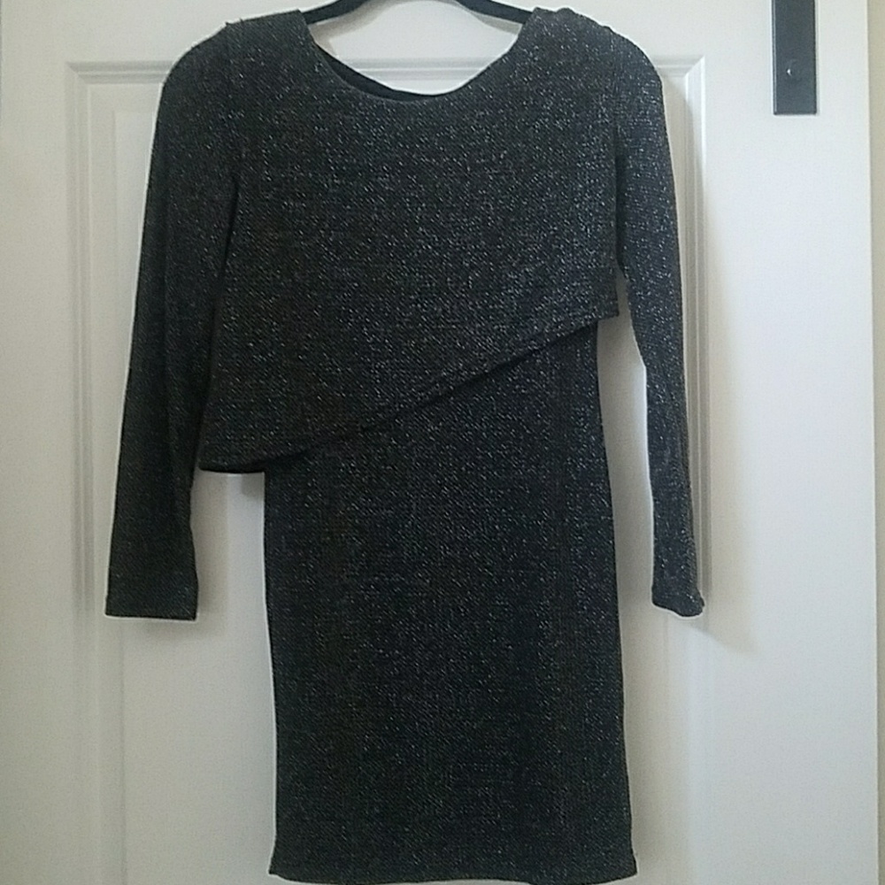 Black and silver knit dress